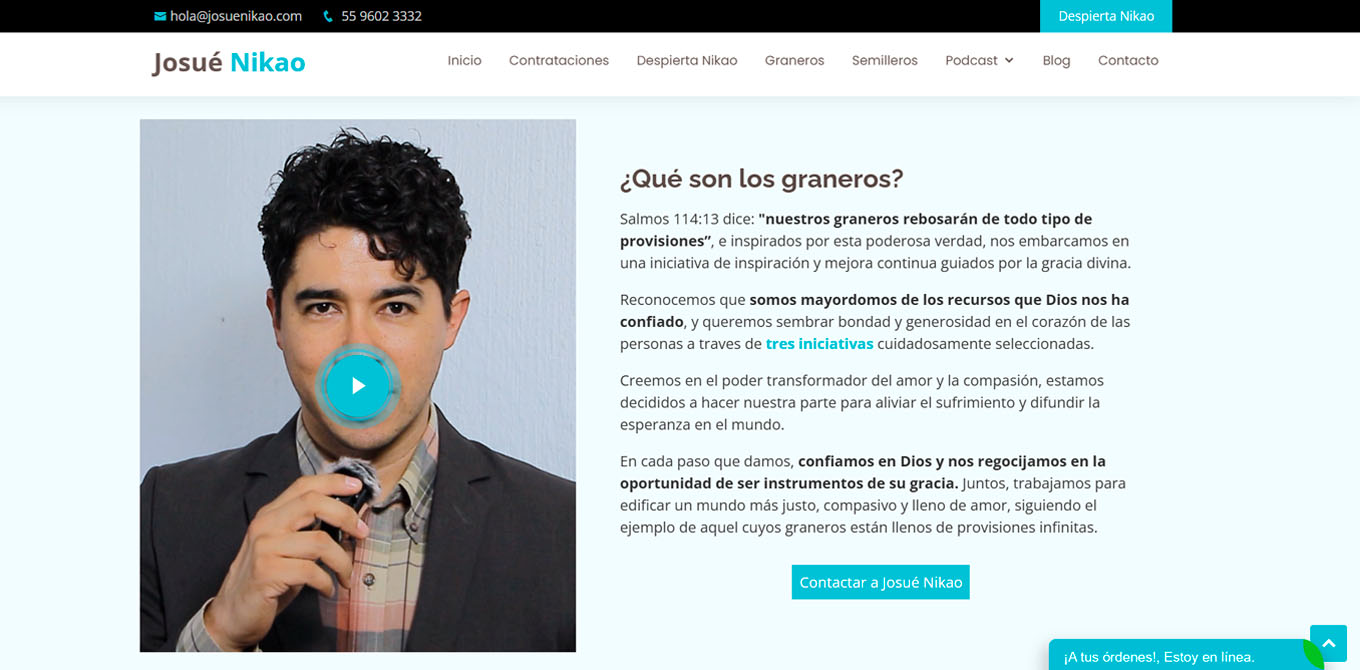 Página web para influencers